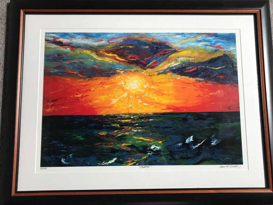 Framed Hand Signed Max R. Scharf Limited Edition Print Titled 'Creation' 22 X 15 [Photo 2]