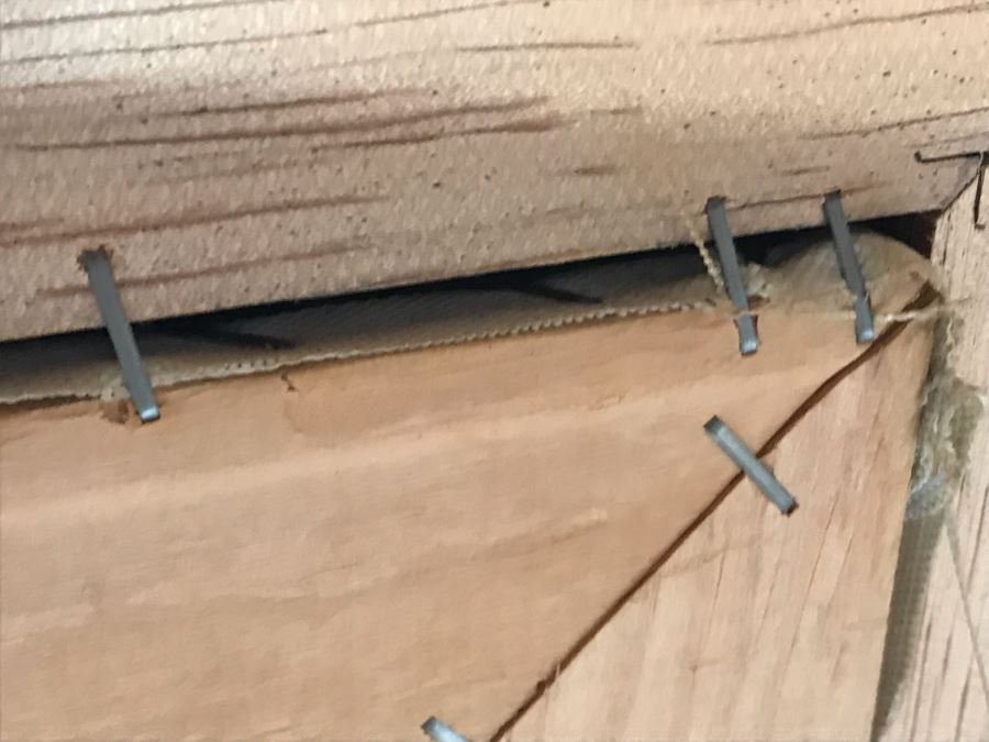 Large Original Painting East Coast Nautical Sailboats Palm Trees Wooden Bamboo Motif Frame 48 X 36 Canvas [Photo 11]