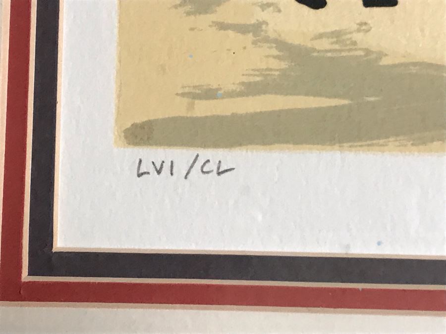 Framed Limited Edition Serigraph Hand Signed By Jane C. Clark Folk Art Style Titled 'Christmas Eve' 26 X 20 [Photo 9]