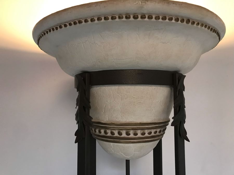 Large Freestanding Floor Lamp With Metal Base Heavy 7'H [Photo 3]