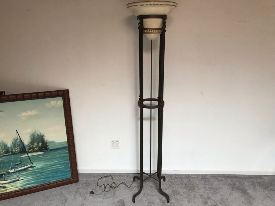 Large Freestanding Floor Lamp With Metal Base Heavy 7'H [Photo 10]