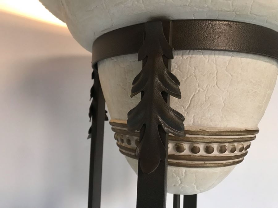 Large Freestanding Floor Lamp With Metal Base Heavy 7'H [Photo 4]