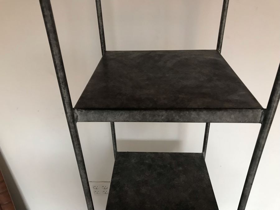 Galvanized Metal Freestanding Shelf With Four Shelves 12.5W X 73H [Photo 4]
