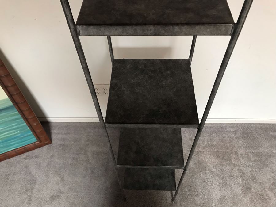 Galvanized Metal Freestanding Shelf With Four Shelves 12.5W X 73H [Photo 5]