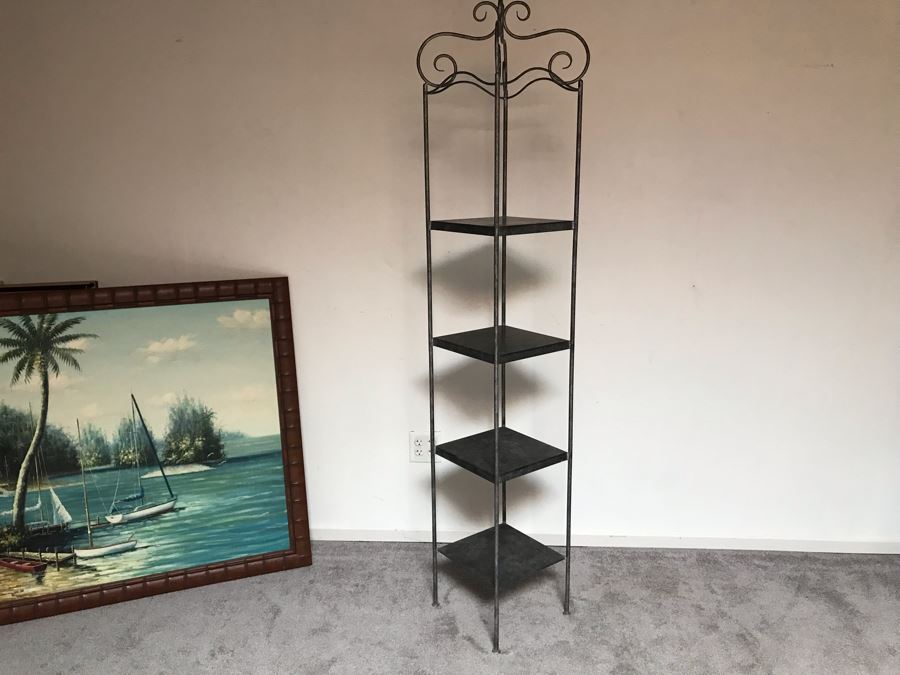 Galvanized Metal Freestanding Shelf With Four Shelves 12.5W X 73H [Photo 2]