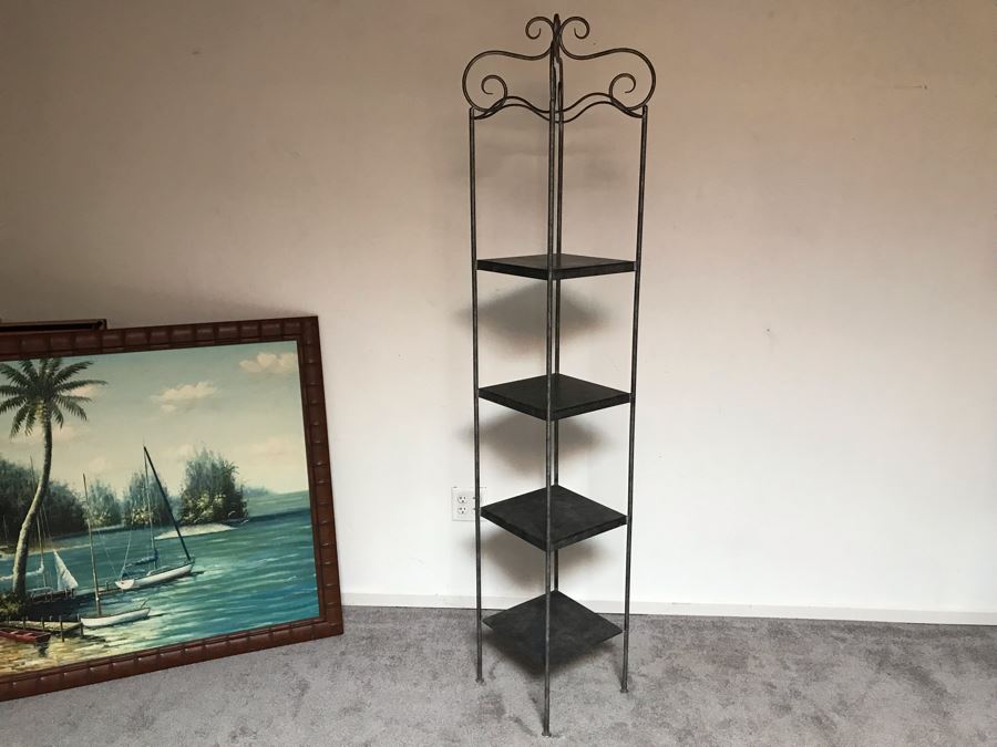 Galvanized Metal Freestanding Shelf With Four Shelves 12.5W X 73H [Photo 7]