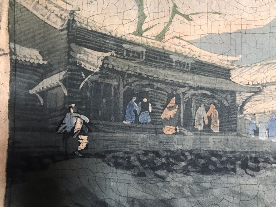 Original Signed Chinese Batik Painting On Cloth 28 X 35 [Photo 4]