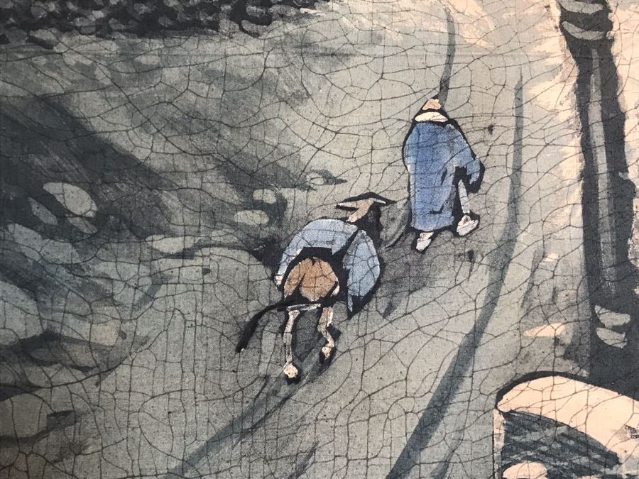 Original Signed Chinese Batik Painting On Cloth 28 X 35 [Photo 8]