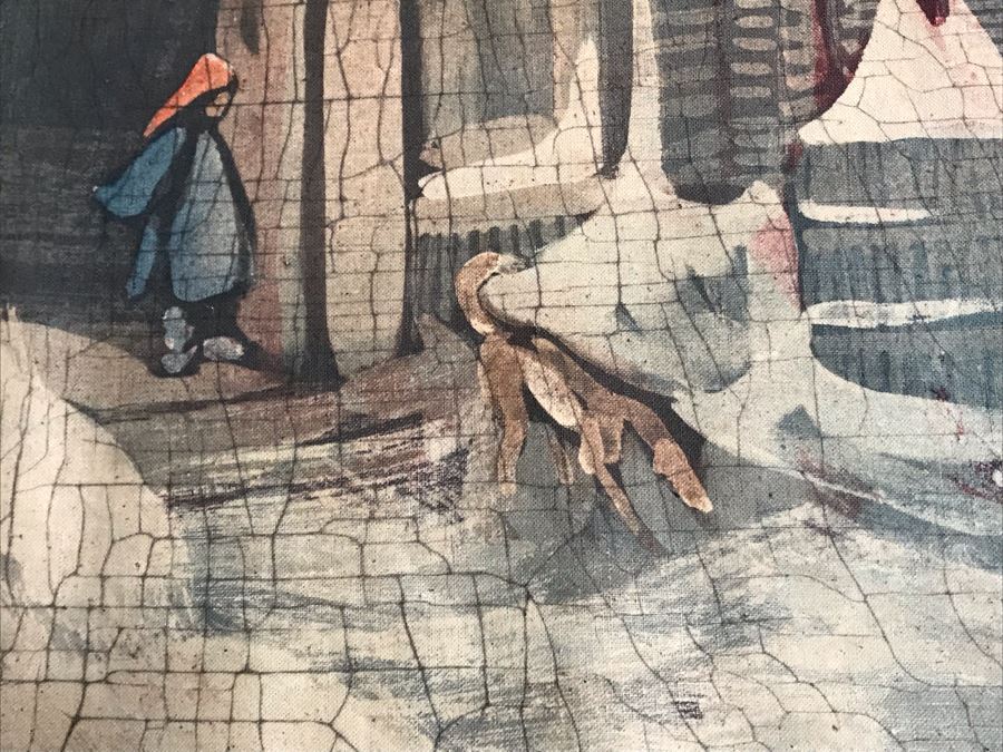 Original Signed Chinese Batik Painting On Cloth 35 X 27 [Photo 7]