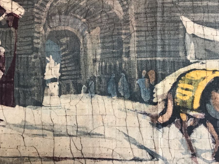 Original Signed Chinese Batik Painting On Cloth 35 X 27 [Photo 15]