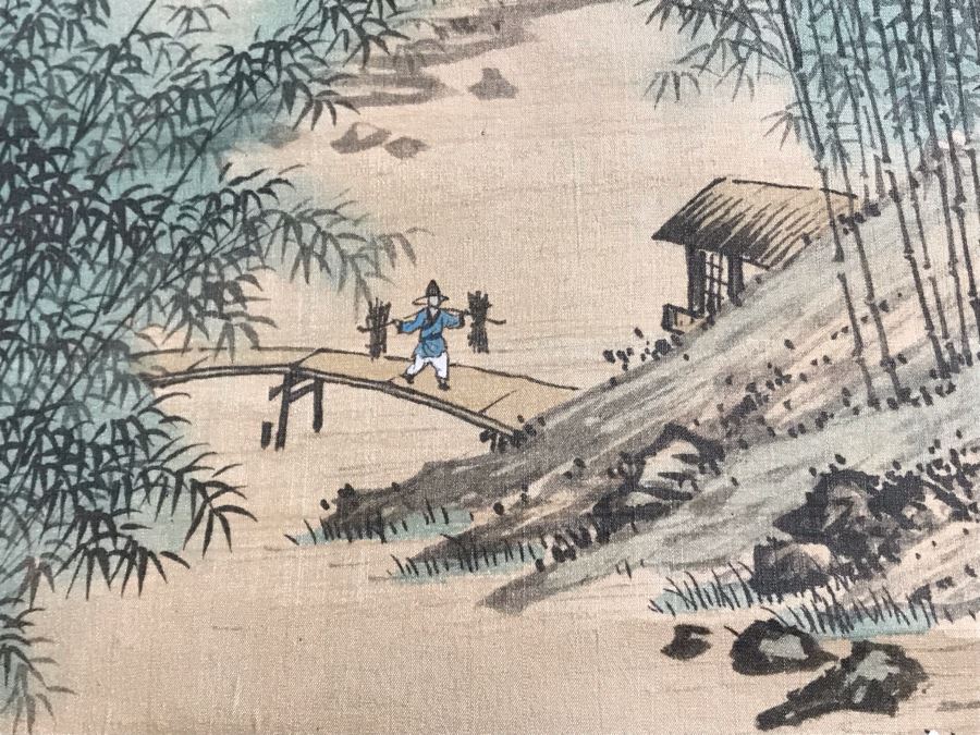 Original Signed Chinese Landscape Scroll Painting 17 X 42 [Photo 6]