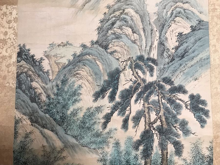 Original Signed Chinese Landscape Scroll Painting 17 X 42 [Photo 21]