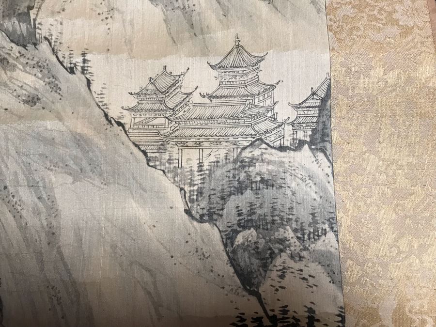 Original Signed Chinese Landscape Scroll Painting 17 X 42 [Photo 13]