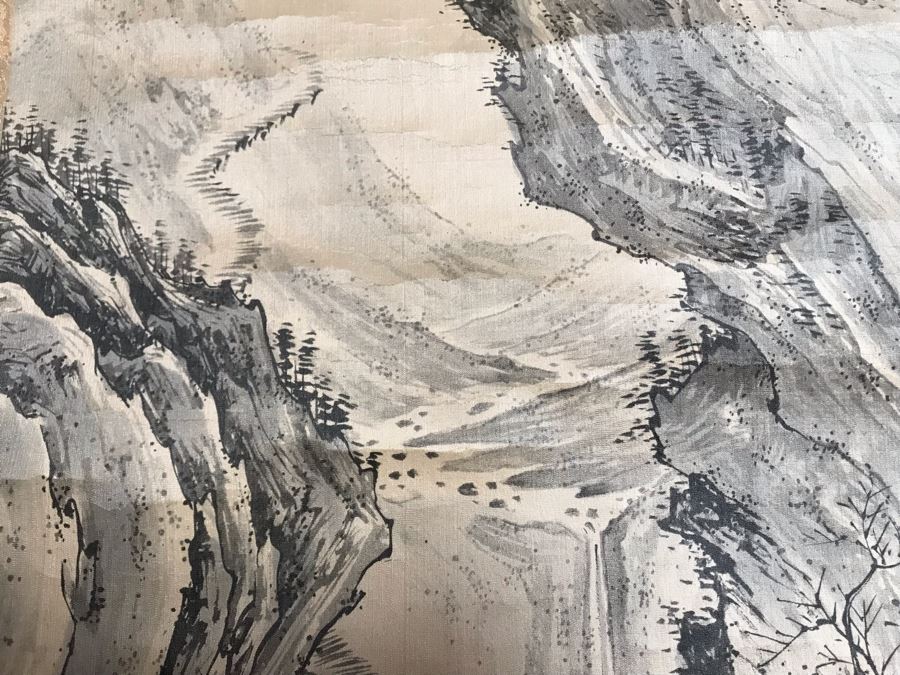 Original Signed Chinese Landscape Scroll Painting 17 X 42 [Photo 16]