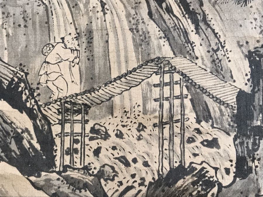 Original Signed Chinese Landscape Scroll Painting 17 X 42 [Photo 20]