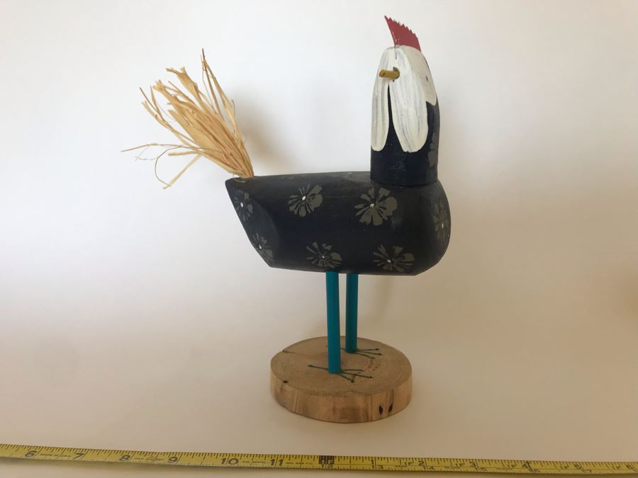 Signed Navajo Folk Art Handcarved Wood Bird Figurine By Dareen Herbert 9W X 4D X 9H [Photo 2]