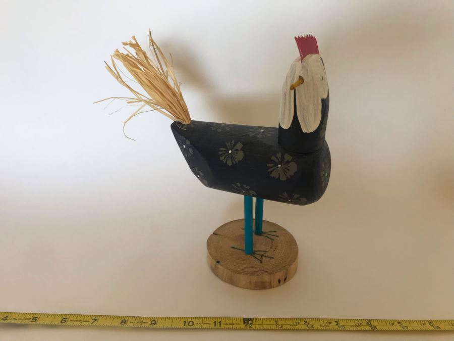 Signed Navajo Folk Art Handcarved Wood Bird Figurine By Dareen Herbert 9W X 4D X 9H [Photo 3]