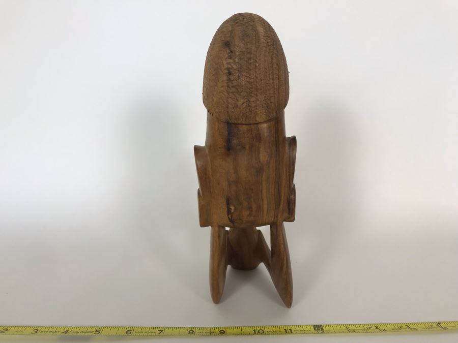 Wooden Carved Figure-Head Sculpture With Mother Of Pearl Inlay Tribal Figure From Solomon Islands 3.5W X 5.5D X 10H [Photo 8]