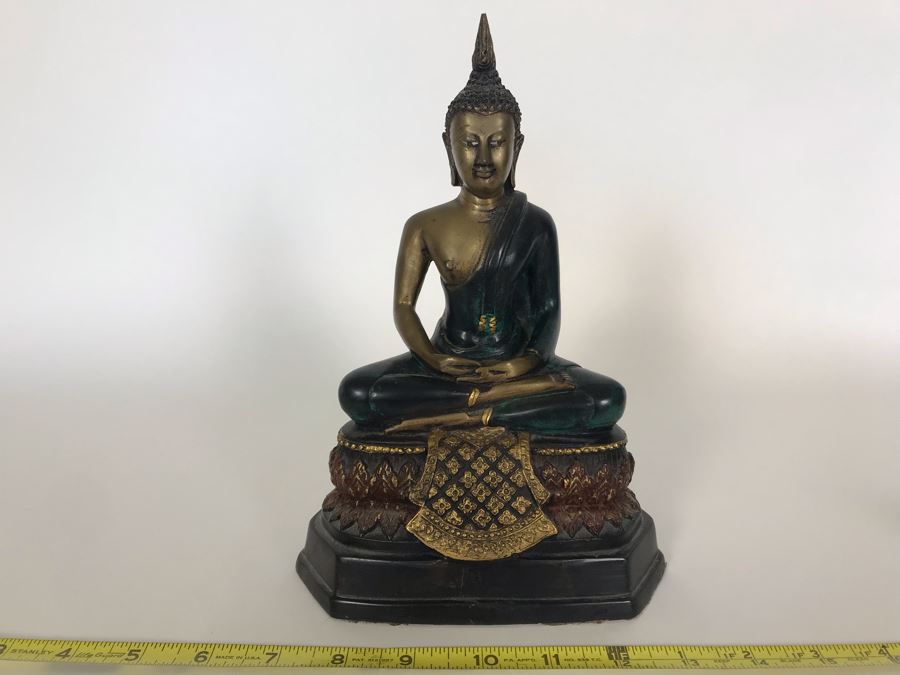 Metal Buddha Sculpture 7W X 5D X 9.5H