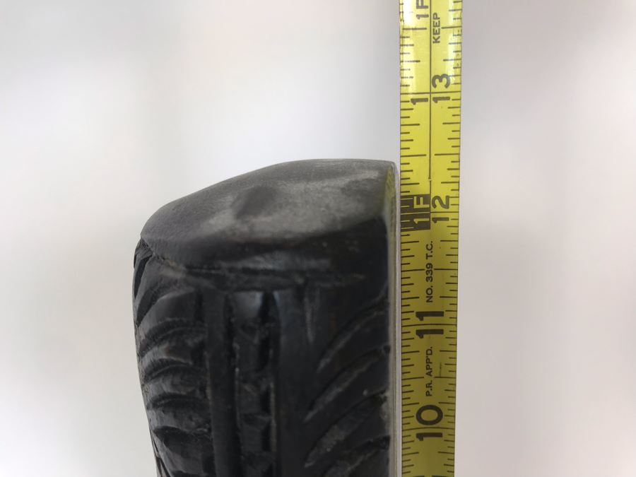 Hawaiian Hand Carved Tiki Sculputer (Eyes Up) Prosperity, Love & Peace By Kalolo Tangatailoa 4.5W X 2D X 12H [Photo 11]