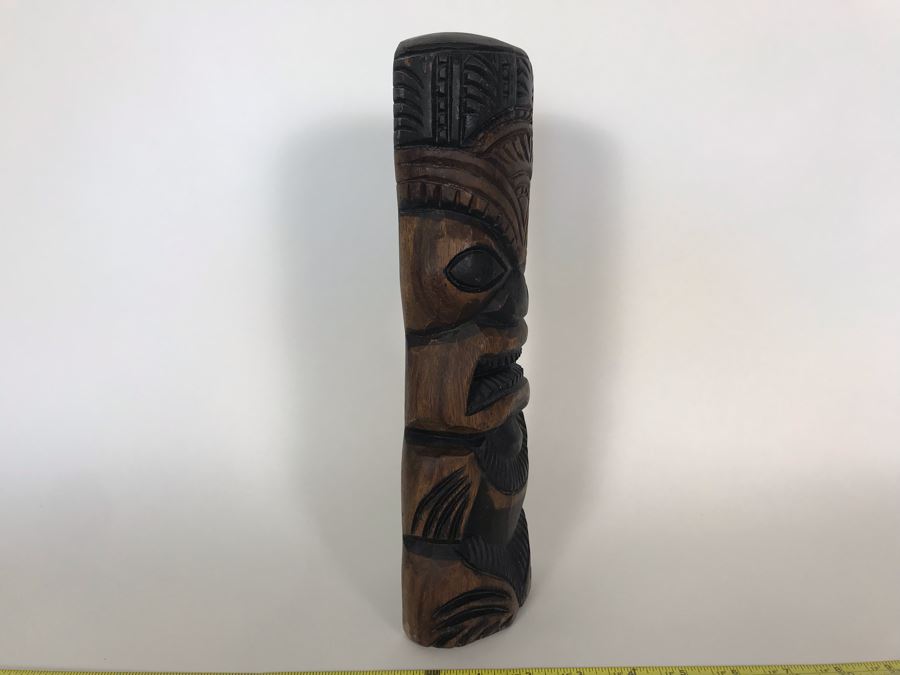 Hawaiian Hand Carved Tiki Sculputer (Eyes Up) Prosperity, Love & Peace ...