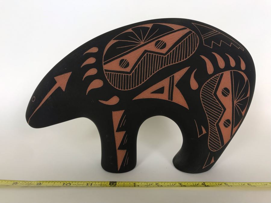 Signed Native American Acoma New Mexico Pottery Bear By A. C. 11W X 3D X 7.5H [Photo 7]