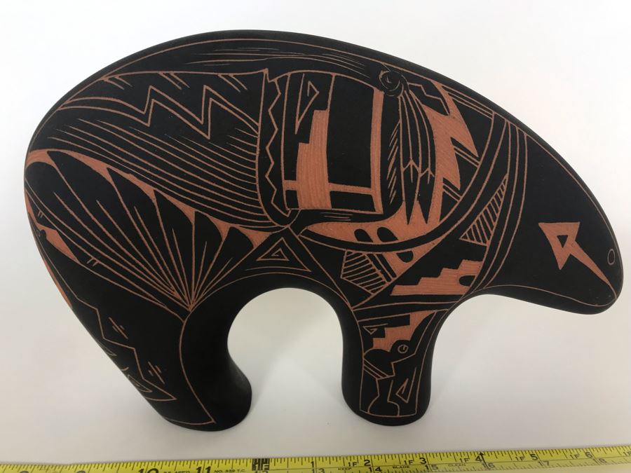 Signed Native American Acoma New Mexico Pottery Bear By A. C. 11W X 3D X 7.5H [Photo 3]