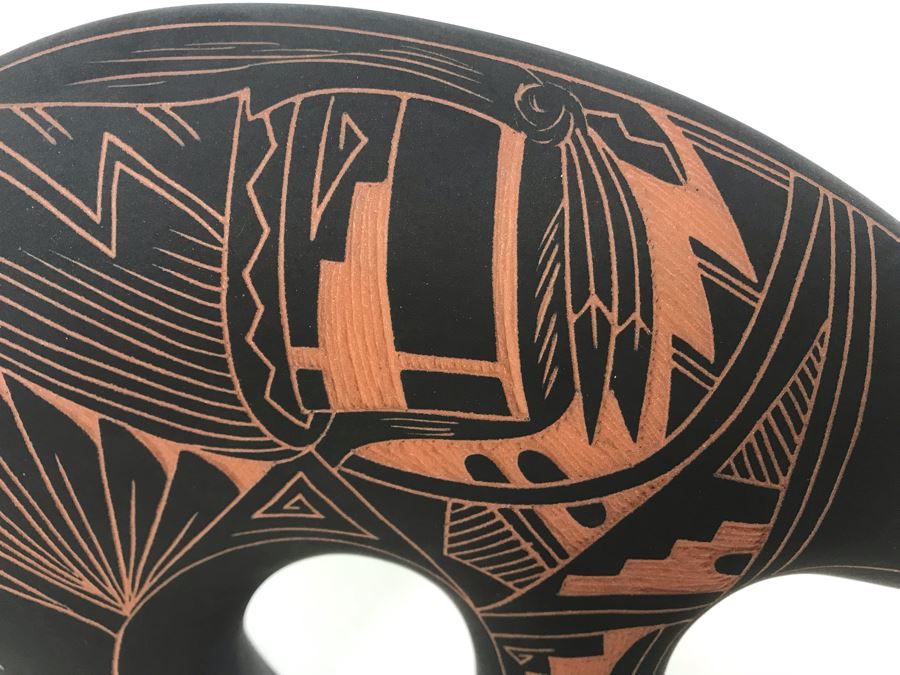 Signed Native American Acoma New Mexico Pottery Bear By A. C. 11W X 3D X 7.5H [Photo 4]