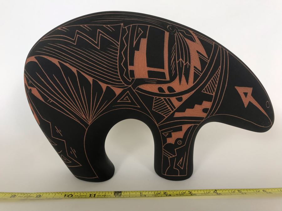 Signed Native American Acoma New Mexico Pottery Bear By A. C. 11W X 3D X 7.5H [Photo 1]