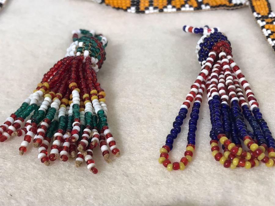 Framed Old Native American Beaded Jewelry And Silver Turqoise Bracelet [Photo 15]