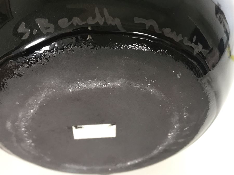 Signed Native American Black-On-Black Pottery Signature Illegible (Cedar Mesa Signature Pottery) 6W X 5H [Photo 4]