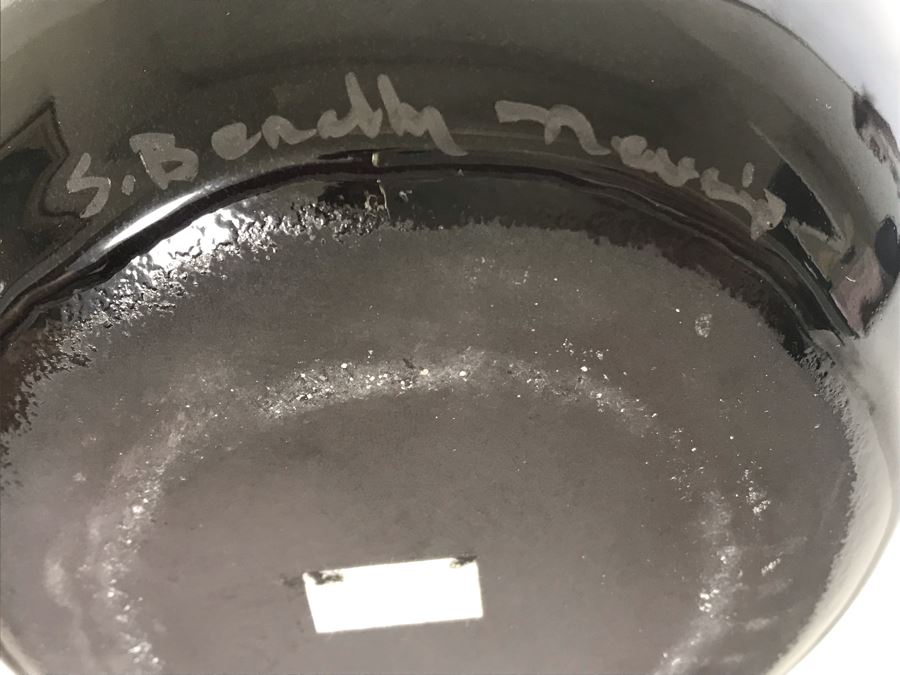 Signed Native American Black-On-Black Pottery Signature Illegible (Cedar Mesa Signature Pottery) 6W X 5H [Photo 3]