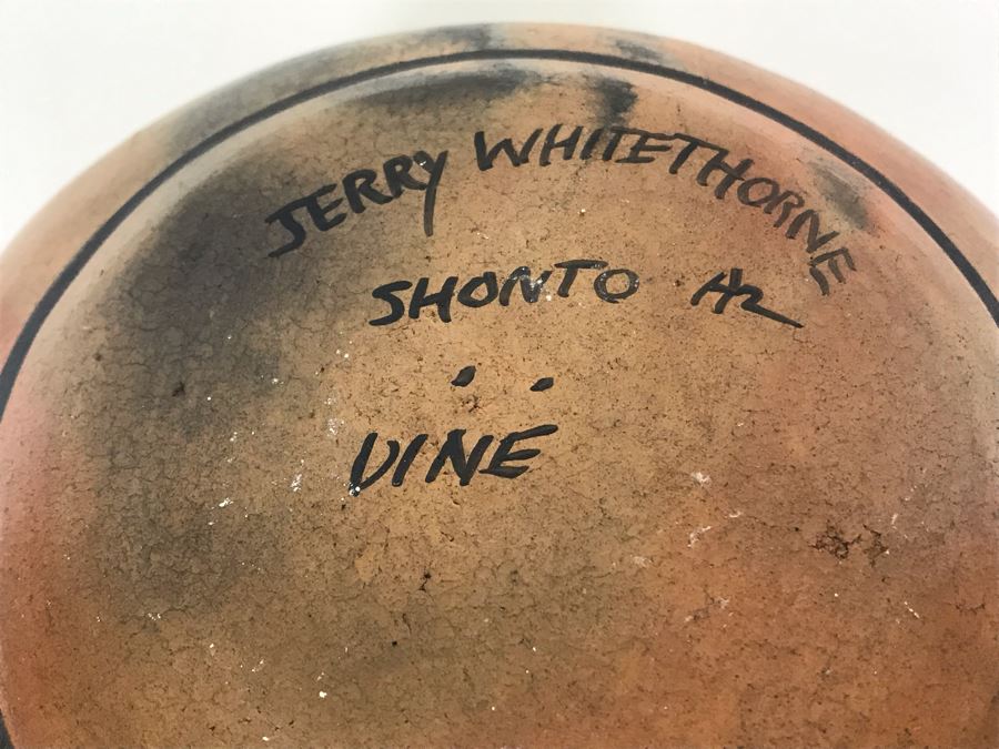 Jerry Whitethorne Native American Pottery Pot Shonto Az Vine Navajo 6 X 3 [Photo 7]