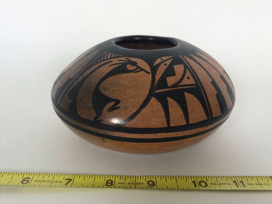 Jerry Whitethorne Native American Pottery Pot Shonto Az Vine Navajo 6 X 3 [Photo 4]