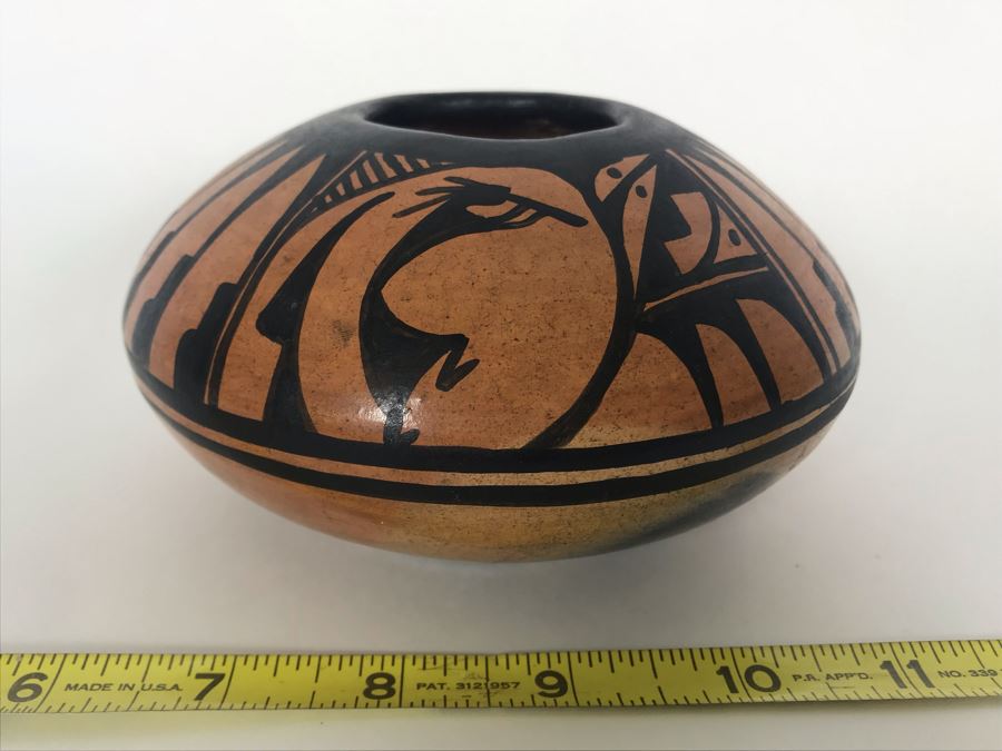 Jerry Whitethorne Native American Pottery Pot Shonto Az Vine Navajo 6 X 3