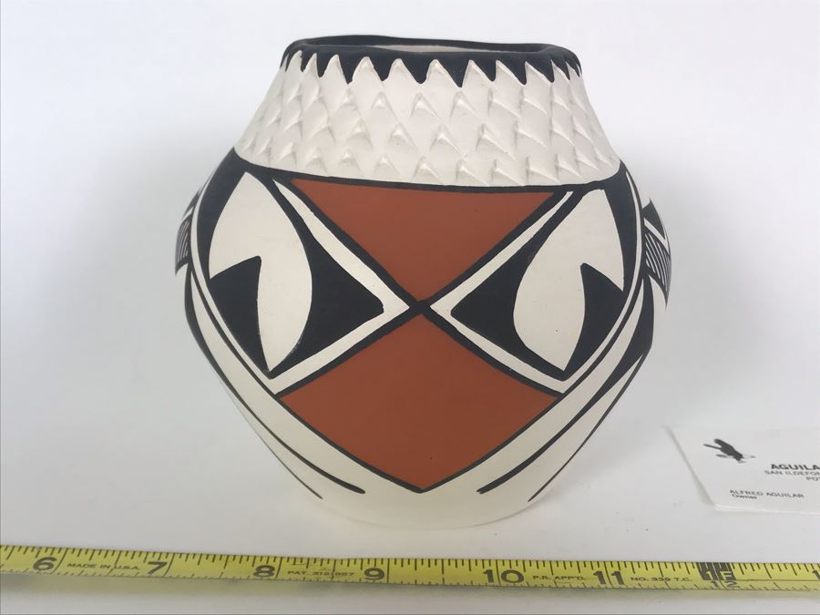 Signed Native American Pottery Acoma New Mexico By Pauline Abeita 5 X 5 [Photo 4]