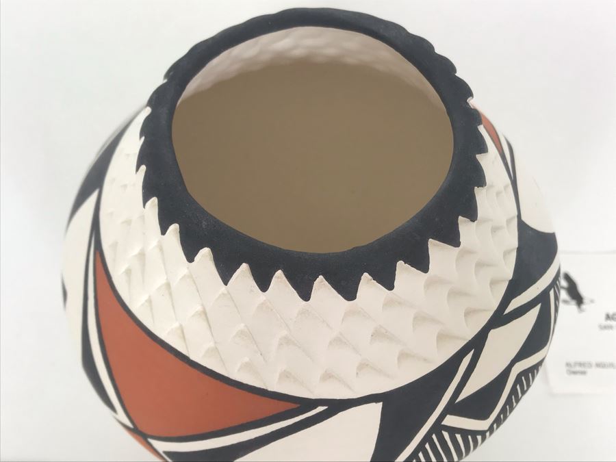 Signed Native American Pottery Acoma New Mexico By Pauline Abeita 5 X 5 [Photo 6]