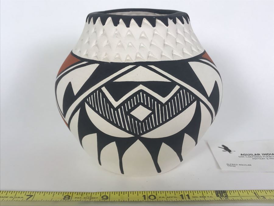 Signed Native American Pottery Acoma New Mexico By Pauline Abeita 5 X 5 [Photo 1]