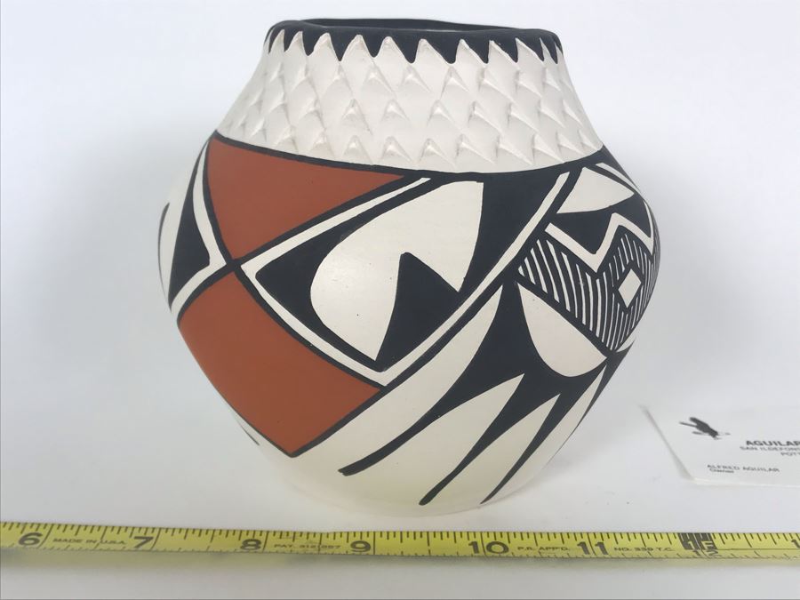 Signed Native American Pottery Acoma New Mexico By Pauline Abeita 5 X 5 [Photo 5]