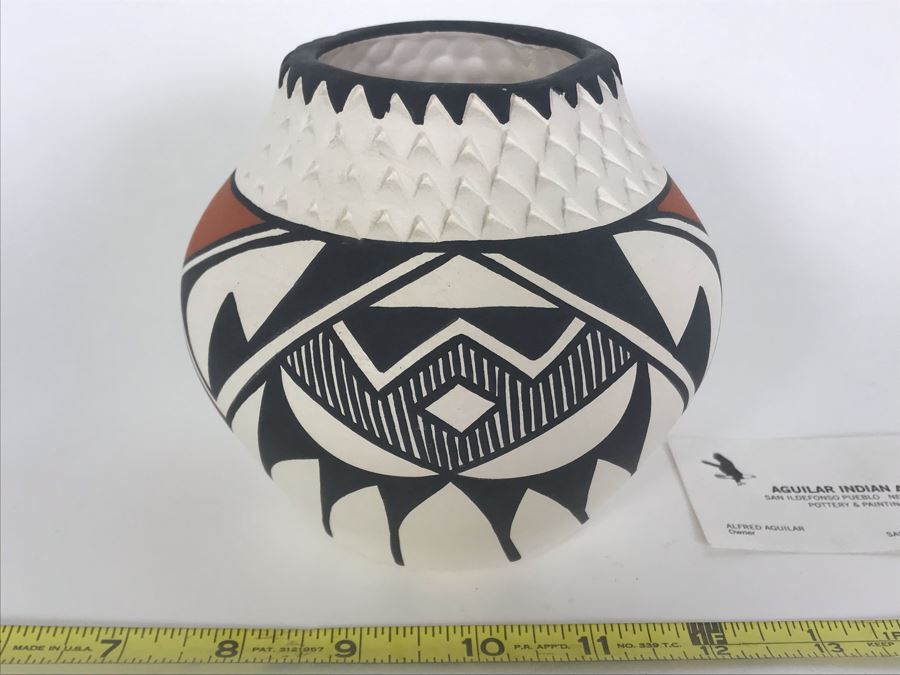 Signed Native American Pottery Acoma New Mexico By Pauline Abeita 5 X 5 [Photo 2]