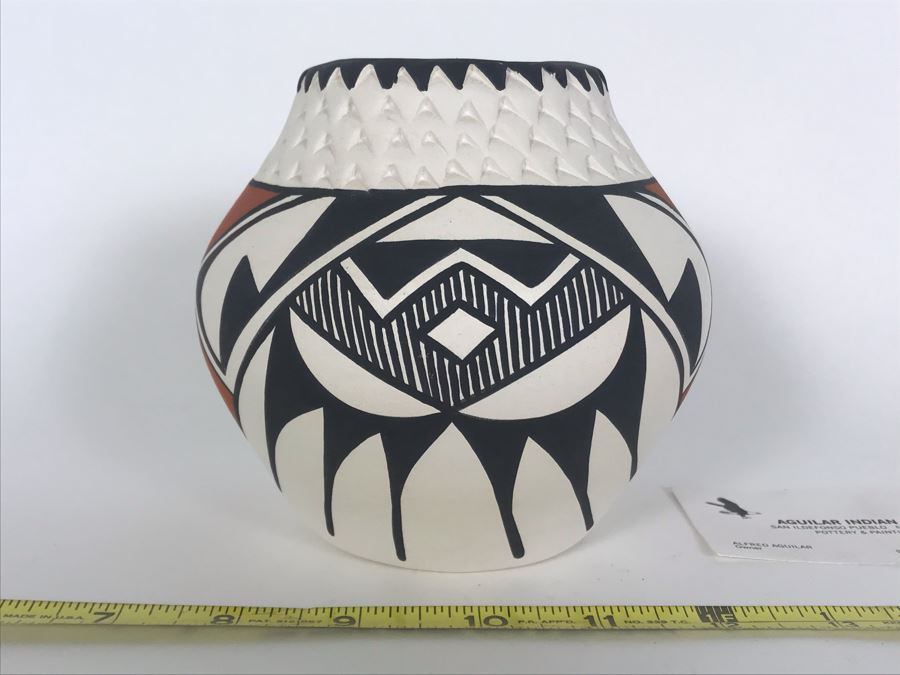 Signed Native American Pottery Acoma New Mexico By Pauline Abeita 5 X 5 [Photo 3]
