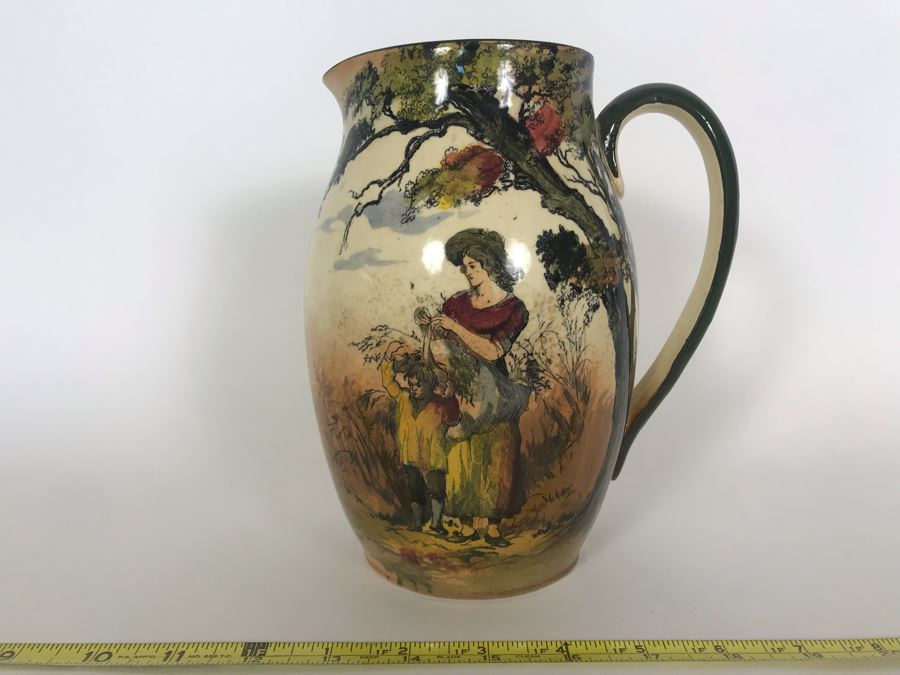 Royal Doulton Old English Scenes The Gleaners Pitcher 7W X 8H