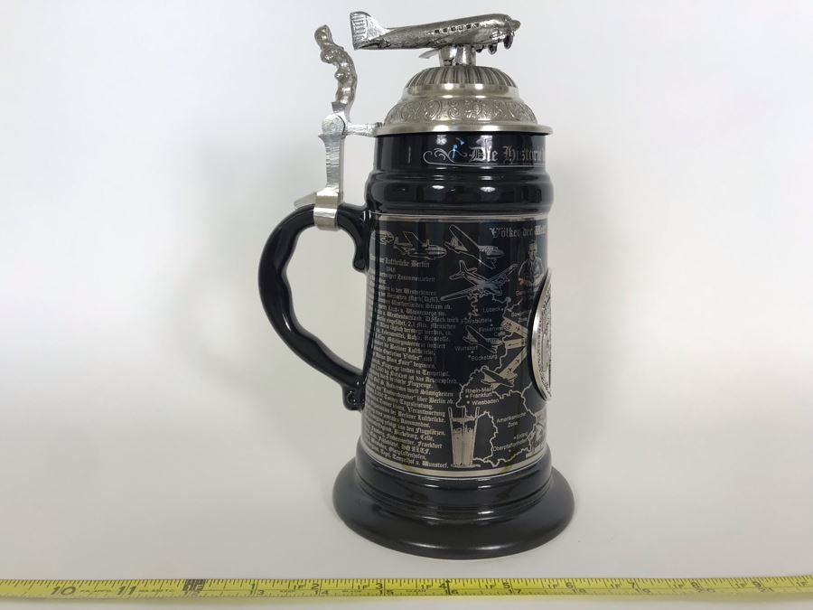 Limited Edition German Platinum Berlin Airlift Beer Stein 9.5H Retailed For $154 [Photo 5]