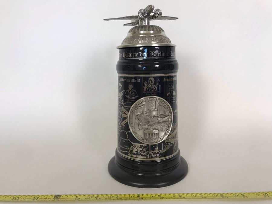 Limited Edition German Platinum Berlin Airlift Beer Stein 9.5H Retailed For $154