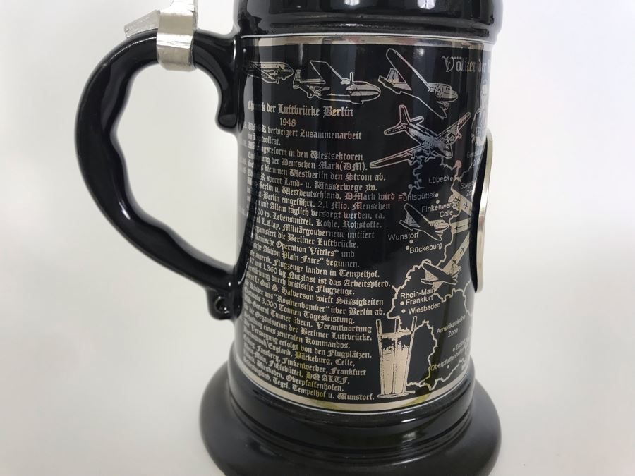 Limited Edition German Platinum Berlin Airlift Beer Stein 9.5H Retailed For $154 [Photo 6]