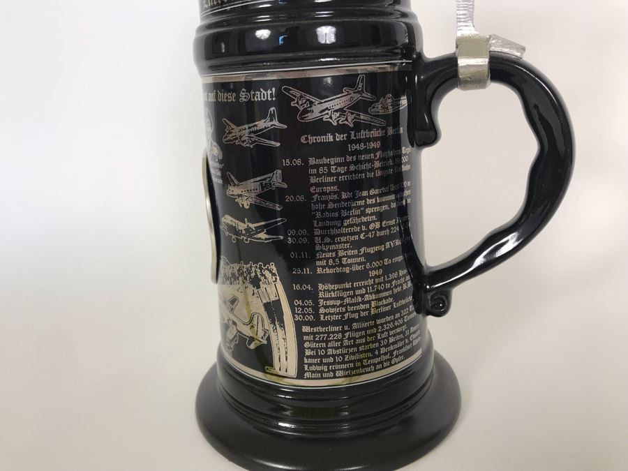 Limited Edition German Platinum Berlin Airlift Beer Stein 9.5H Retailed For $154 [Photo 8]