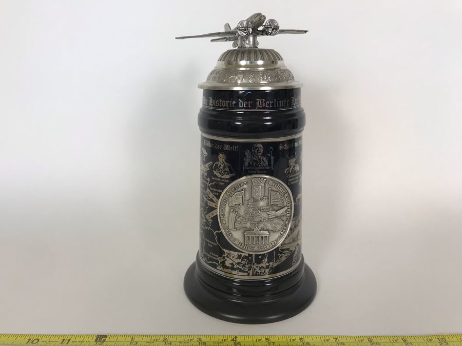 Limited Edition German Platinum Berlin Airlift Beer Stein 9.5H Retailed For $154 [Photo 2]