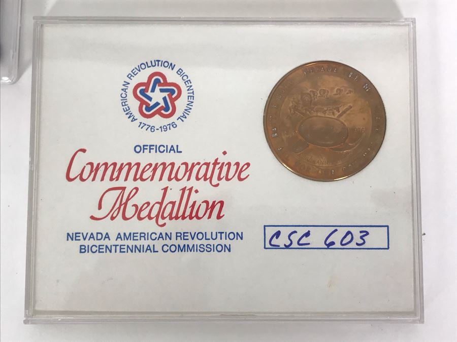 1971 United States Proof Set And Pair Of Official Commemoratie Medallions - Nevada American Revolution Bicentennial Commission [Photo 8]