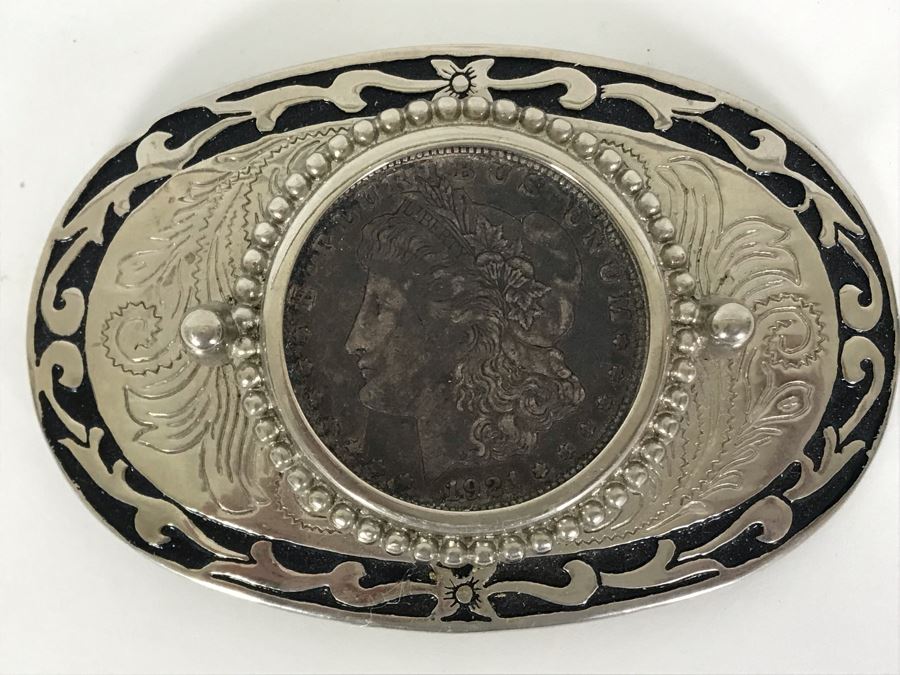 1921 Liberty Silver Dollar Belt Buckle