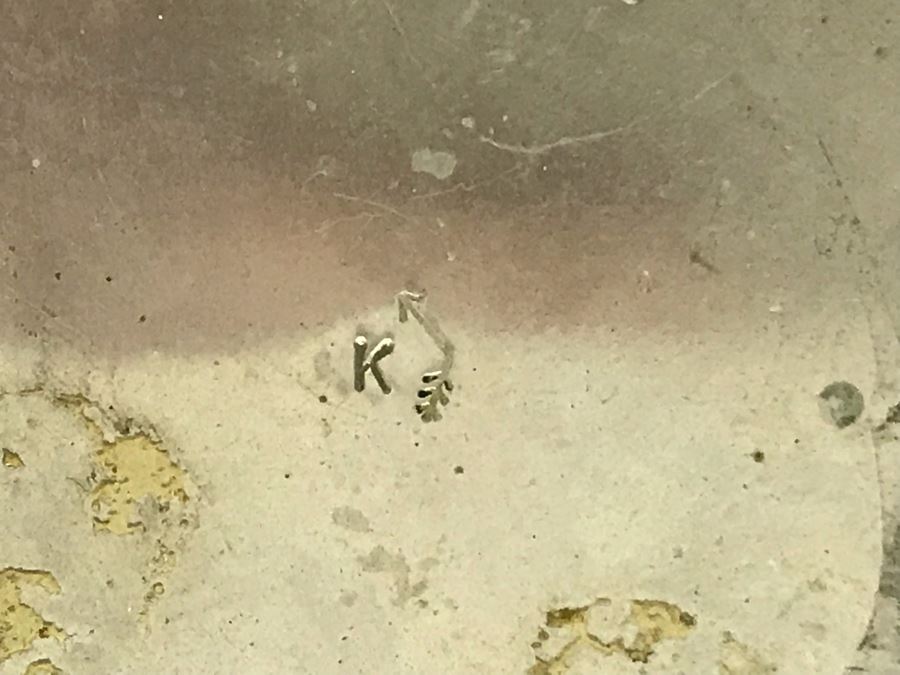 Large Signed Turquoise / Sterling Silver Belt Buckle Signed K (Believed To By Kay Johnson Navajo) 170g 3.5 X 2.5 [Photo 4]